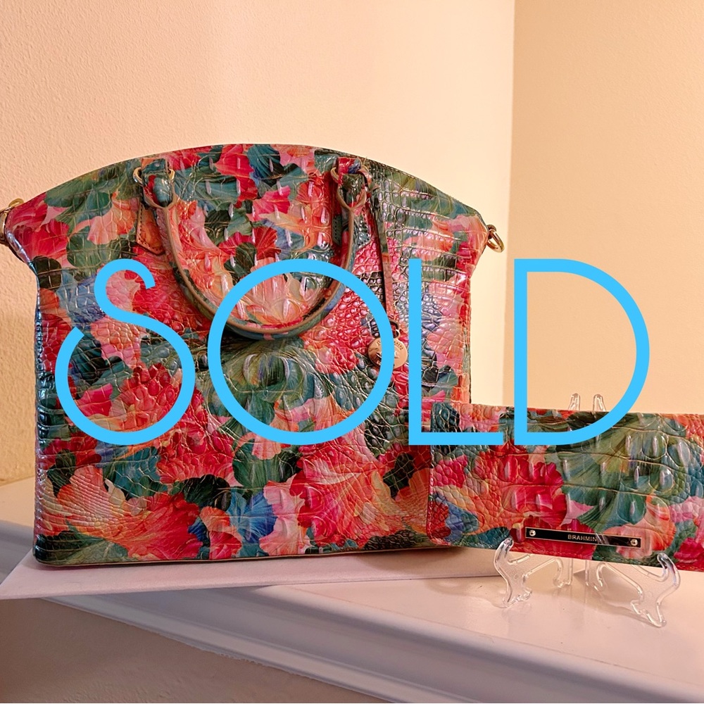 NWT Brahmin Large Duxbury and Ady Wallet in Taffy Floral.